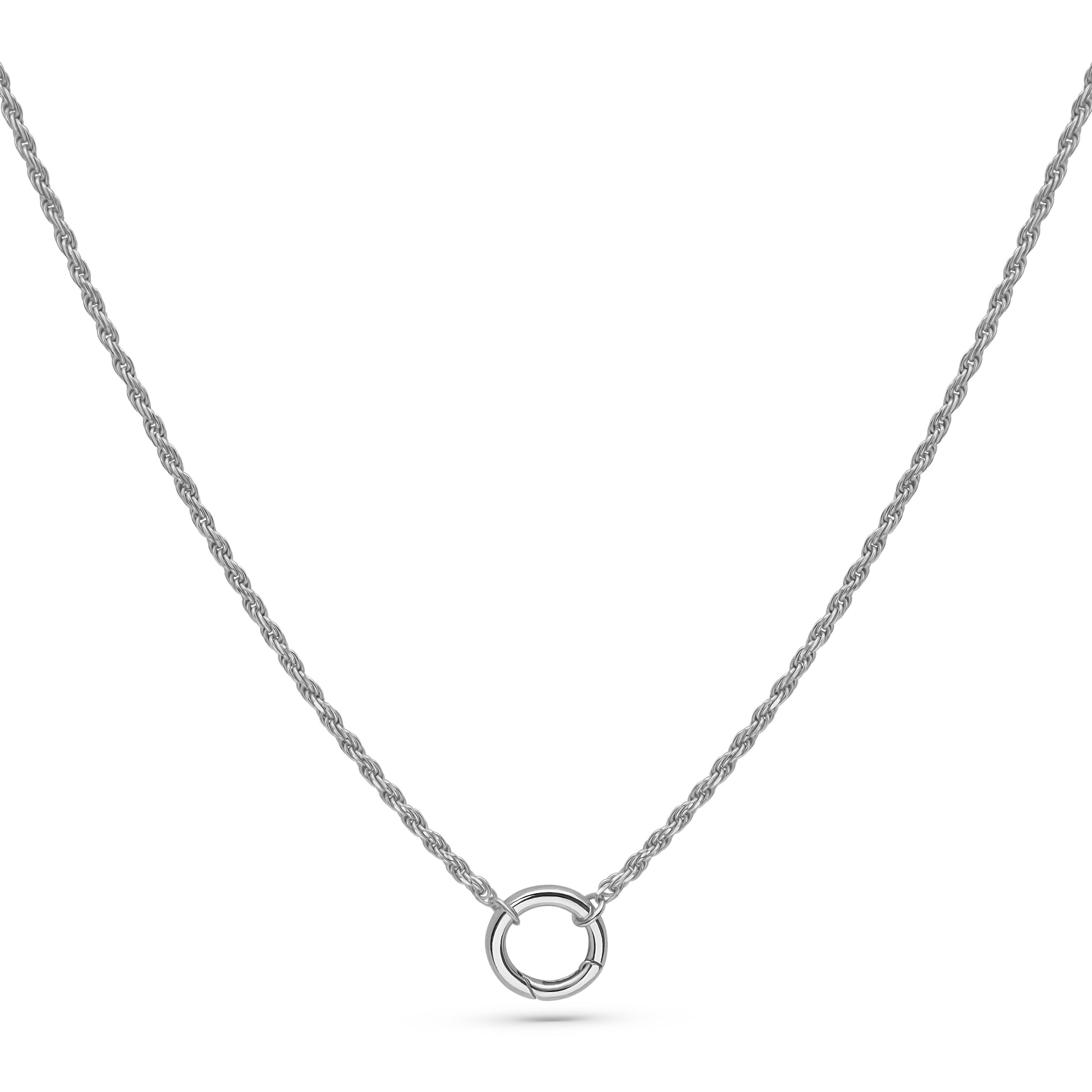 Rope Chain Necklace Rhodium-Plated Sterling Silver
