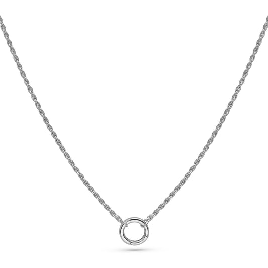 Rope Chain Necklace Rhodium-Plated Sterling Silver