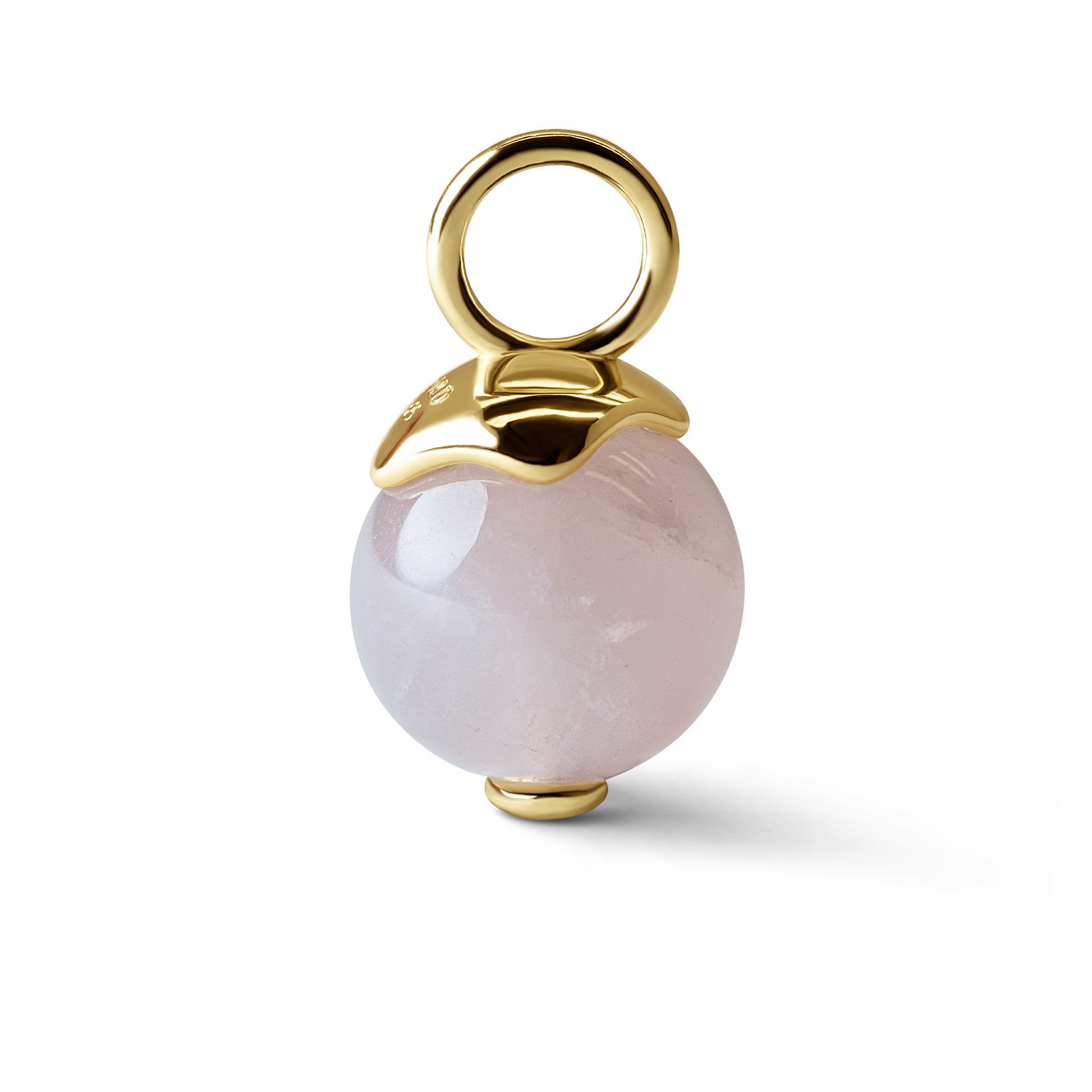 Single Signature Rose Quartz Charm | 14K Gold Vermeil over Sterling Silver