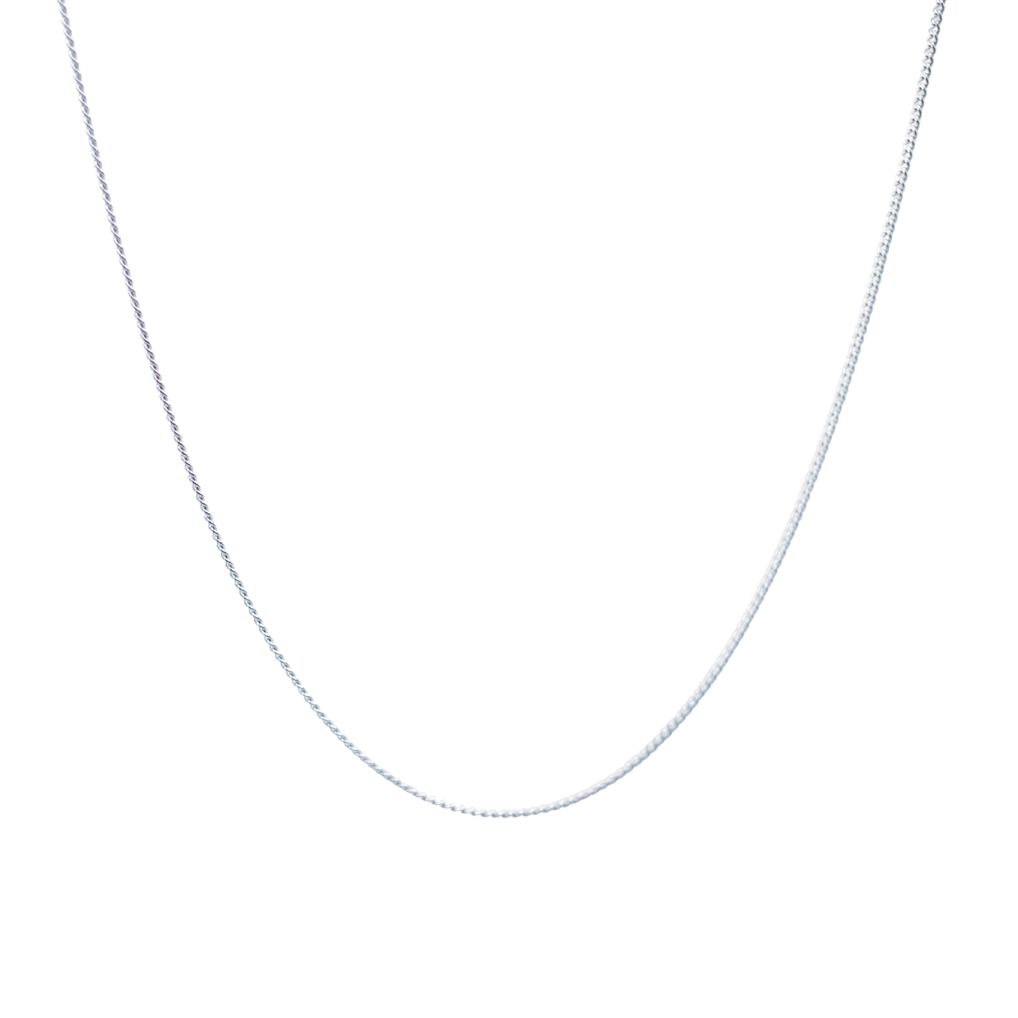 Slim Silver Curb Chain | Modular Necklace in Rhodium-Plated Sterling Silver
