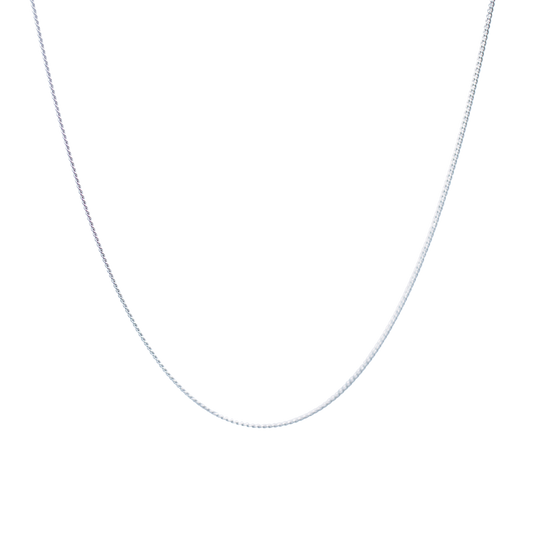 Slim Silver Curb Chain | Modular Necklace in Rhodium-Plated Sterling Silver
