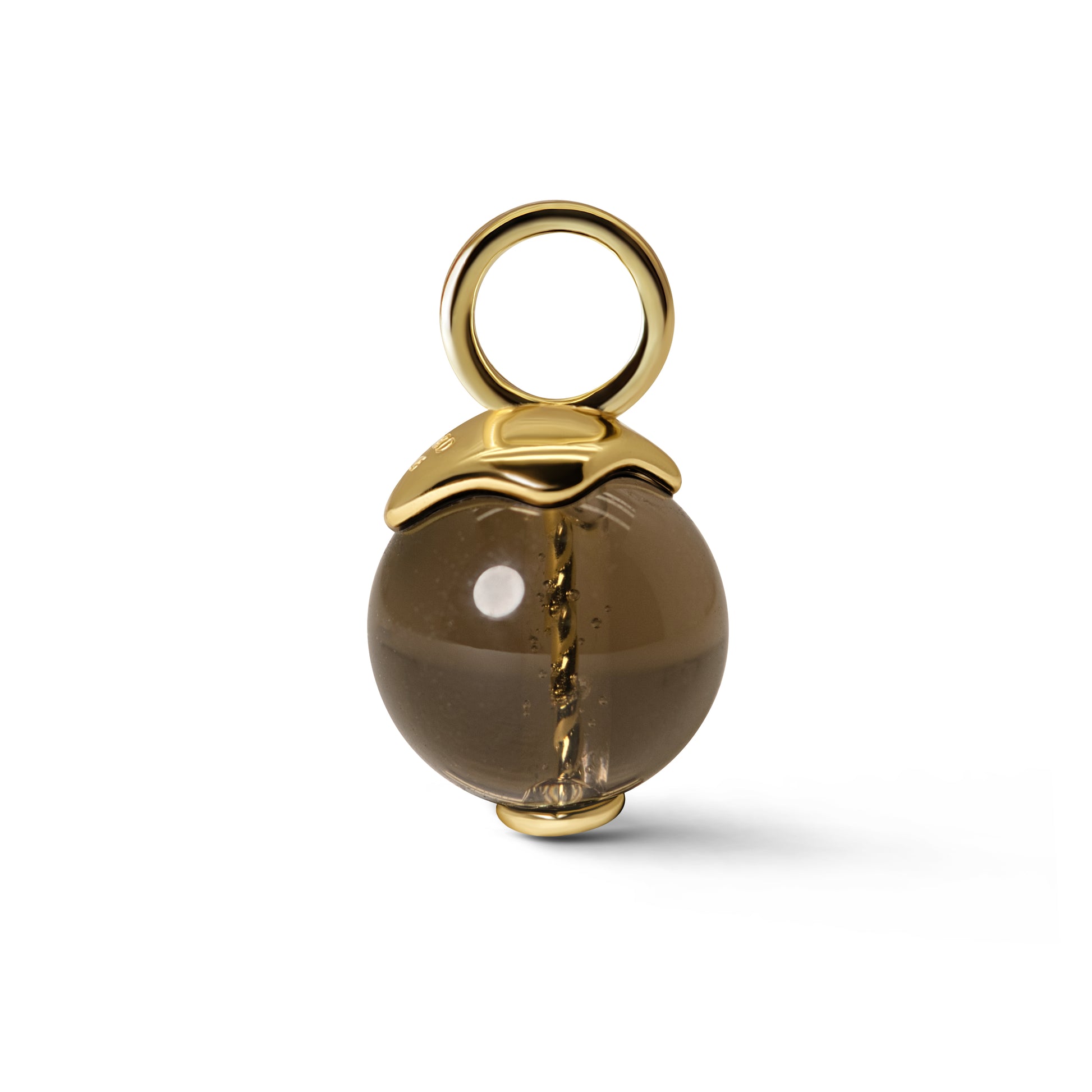 Single Signature Smoky Quartz Charm | 14K Gold Vermeil over Sterling Silver