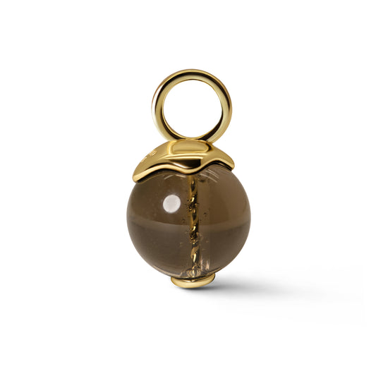 Single Signature Smoky Quartz Charm | 14K Gold Vermeil over Sterling Silver