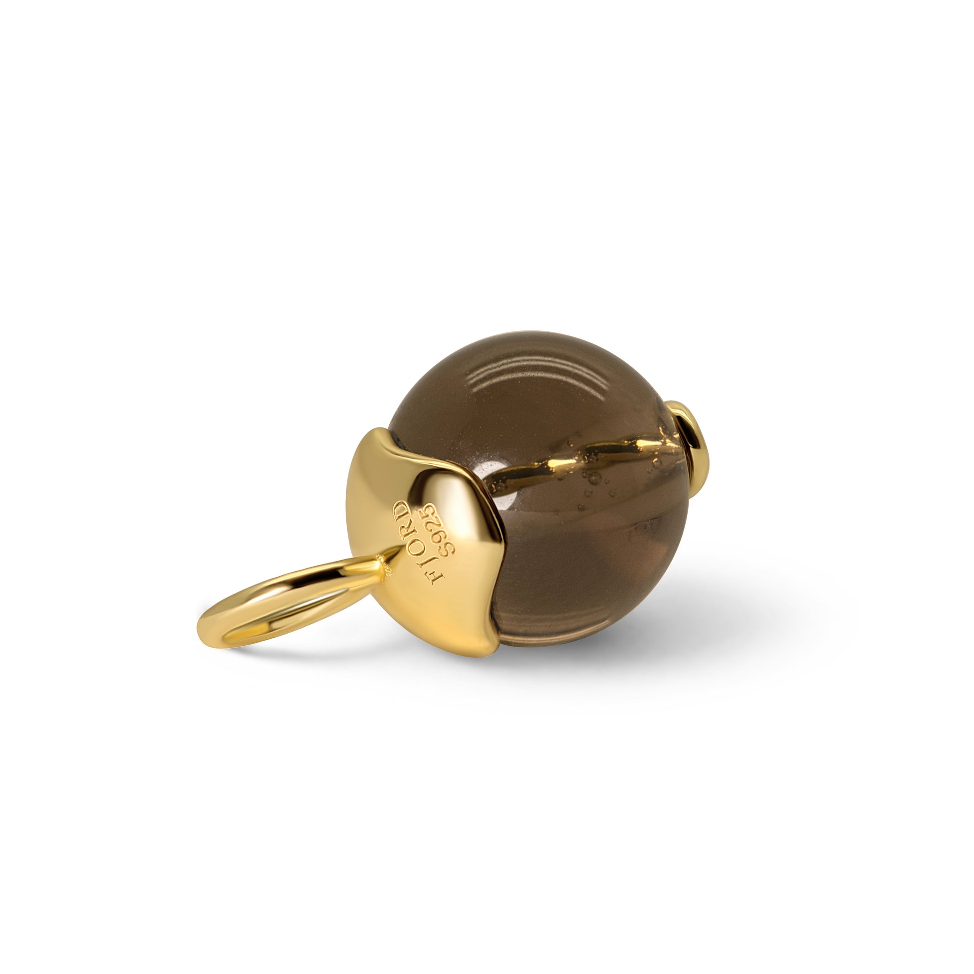 Single Signature Smoky Quartz Charm | 14K Gold Vermeil over Sterling Silver