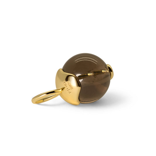 Single Signature Smoky Quartz Charm | 14K Gold Vermeil over Sterling Silver